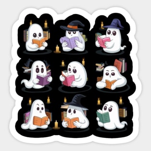 Ghosts Reading Books Sticker